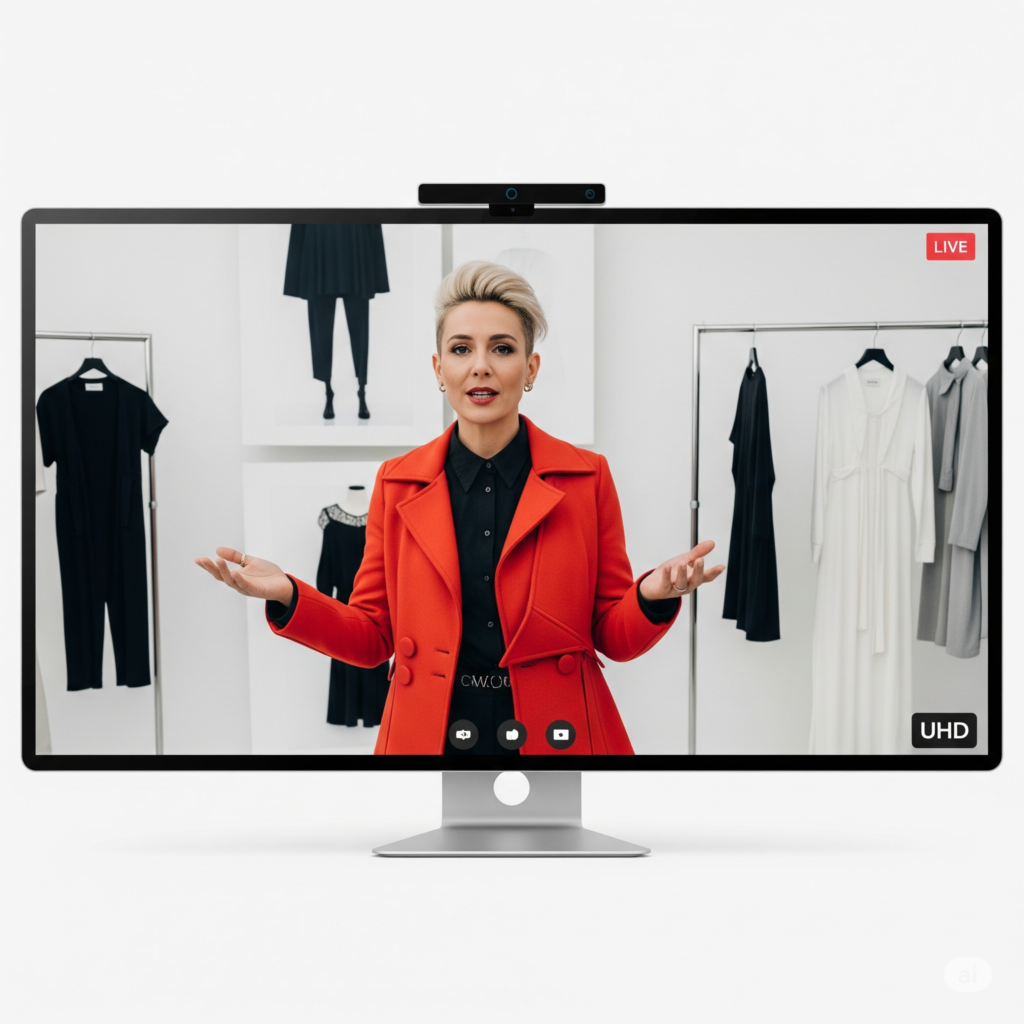 women in live streaming of fashion launch