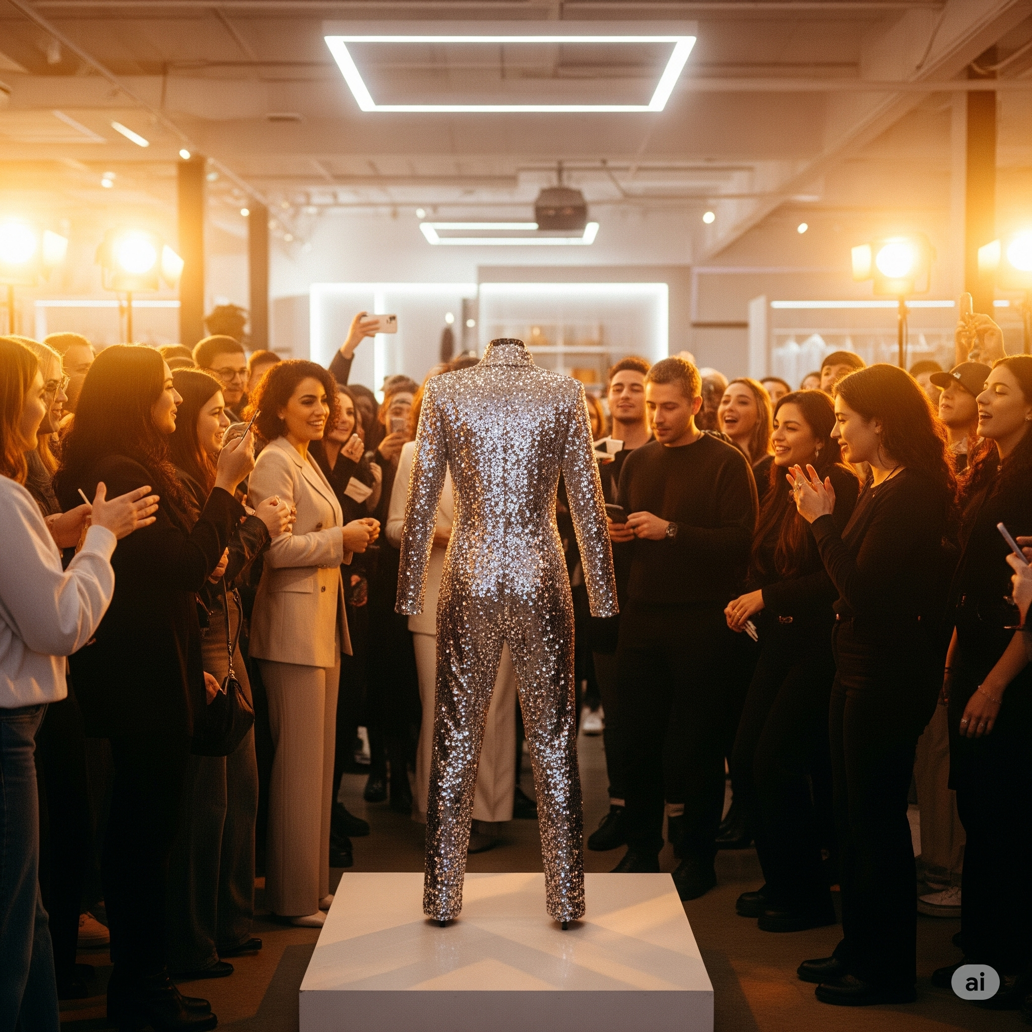 crowd watching fashion display costume at an event