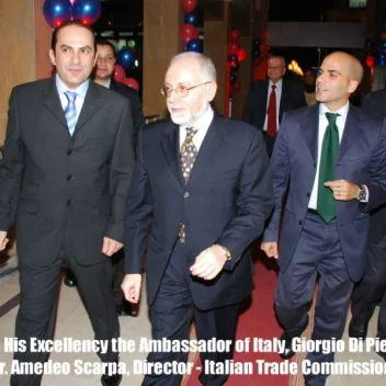 Sami Bazzi at official event with Italian Trade Commission representatives