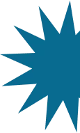 Blue starburst graphic icon