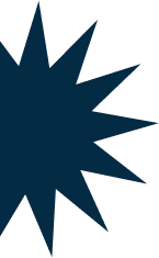 Dark blue starburst decorative graphic element used as background design shape