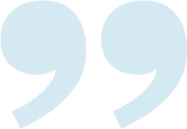 Blue quotation marks icon representing testimonial or quoted statement symbol