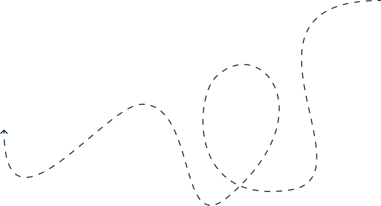 Curved dotted navigation path with arrow symbol representing journey, direction, or progress path graphic